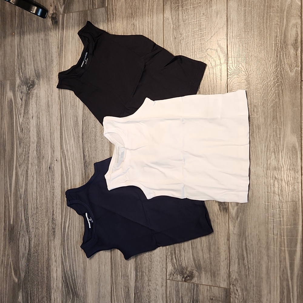 NWT Boys 3T Sleeveless Tank Tops 3 pair black, white, & navy